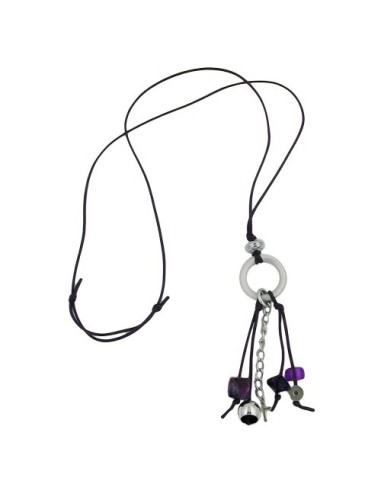 necklace grey beads 90cm