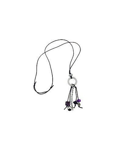 necklace grey beads 90cm