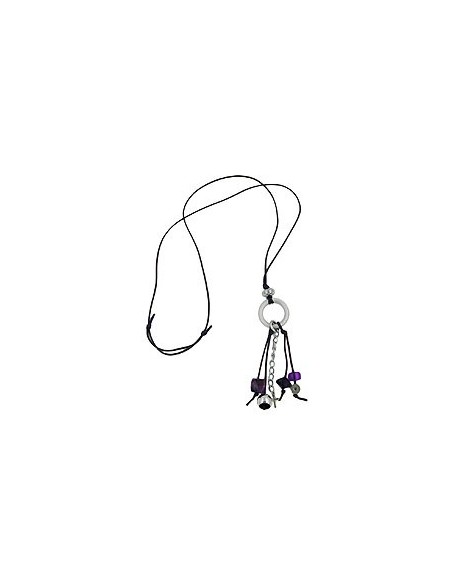 necklace grey beads 90cm
