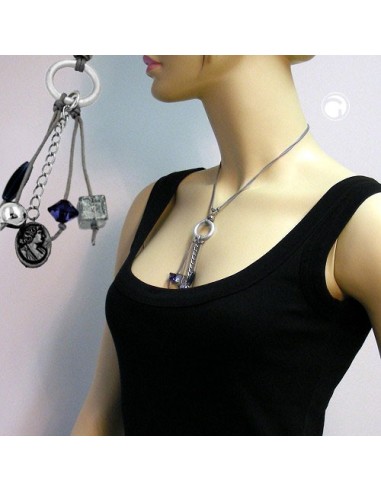necklace light grey/ blue beads