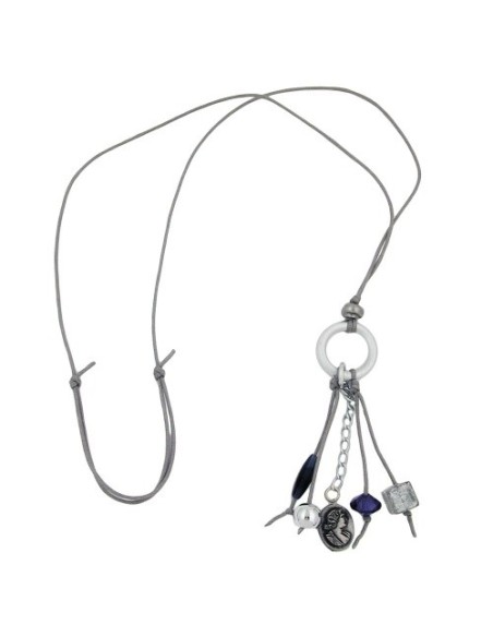 necklace light grey/ blue beads
