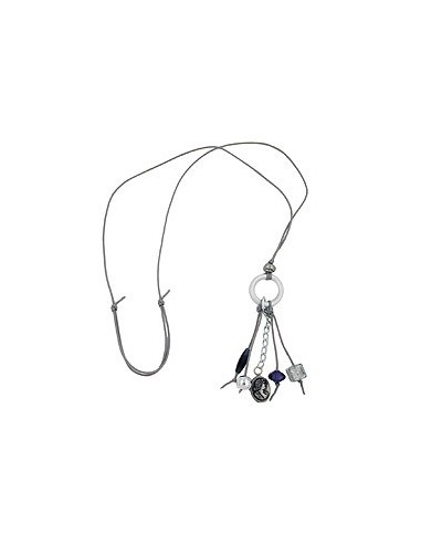 necklace light grey/ blue beads