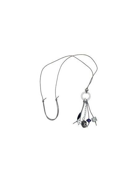 necklace light grey/ blue beads