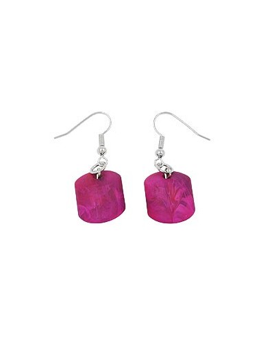 hook earrings slanted bead pink