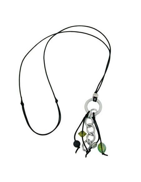 necklace grey/ olive beads