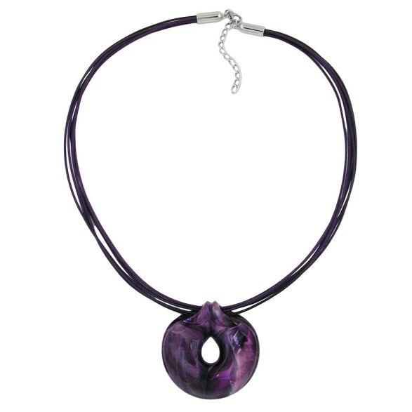 necklace amulett lilac marbled 55cm