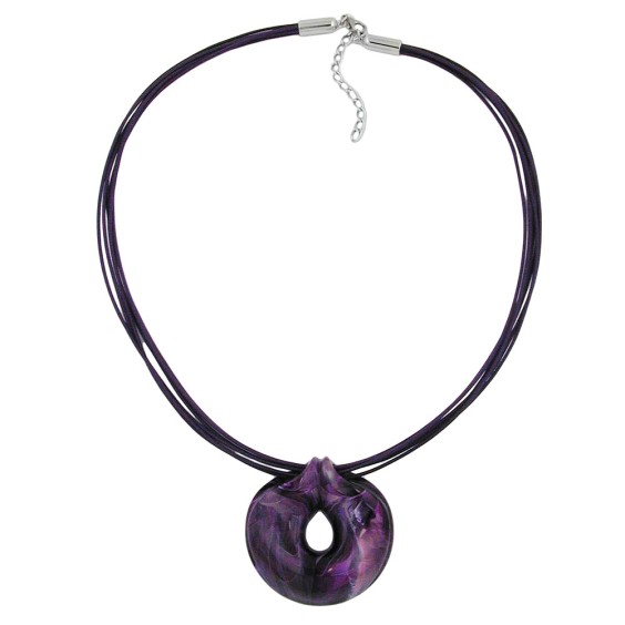 necklace amulett lilac marbled 55cm