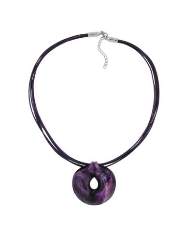 necklace amulett lilac marbled 55cm