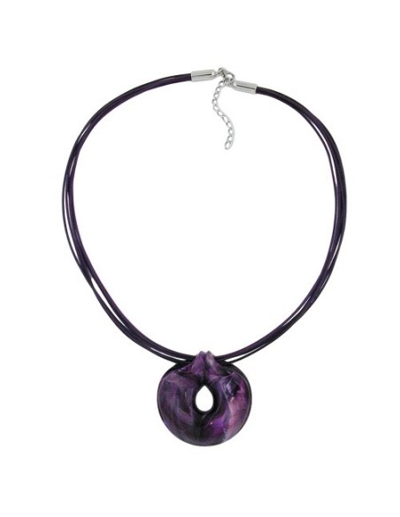 necklace amulett lilac marbled 55cm