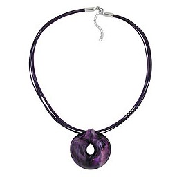 necklace amulett lilac marbled 55cm