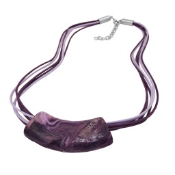 necklace tube flat curved dark lilac 50cm