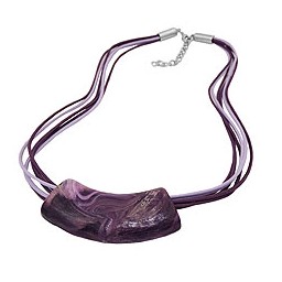 necklace tube flat curved dark lilac 50cm