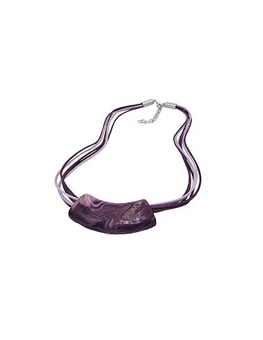 necklace tube flat curved dark lilac 50cm