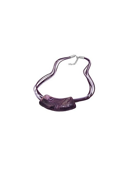 necklace tube flat curved dark lilac 50cm
