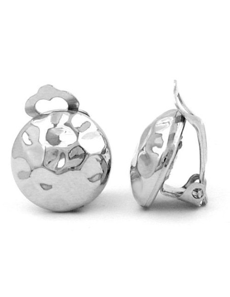clip-on earring hammered silver colored