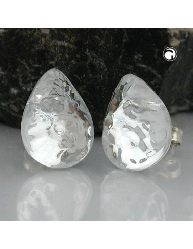 stud earrings drops crystal silver effect