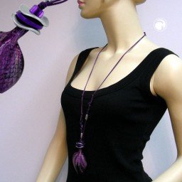 necklace scaled leaf lilac-lavender 95cm