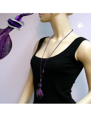 necklace scaled leaf lilac-lavender 95cm