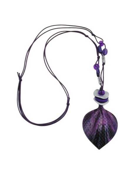 necklace scaled leaf lilac-lavender 95cm