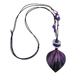 necklace scaled leaf lilac-lavender 95cm