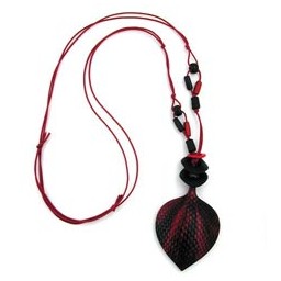 necklace scaled leaf black-red 95cm