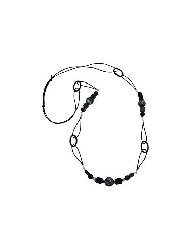 necklace black and grey-marbeled 100cm