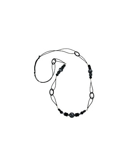necklace black and grey-marbeled 100cm