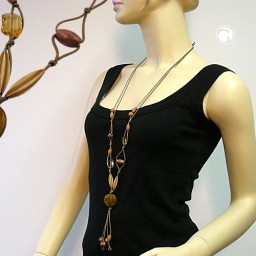 necklace disk khaki silk-gloss 100cm