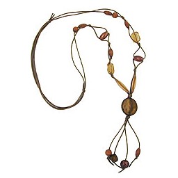 necklace disk khaki silk-gloss 100cm