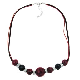 necklace beads red-darkred-black 54cm