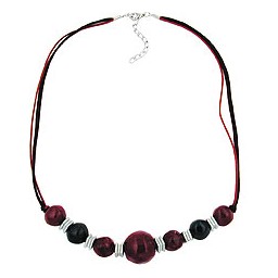 necklace beads red-darkred-black 54cm