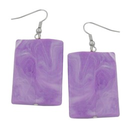 hook earrings pillow bead purple