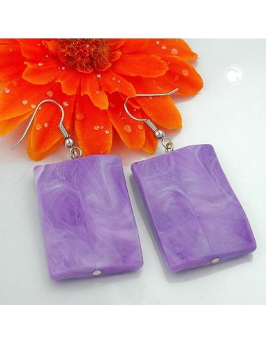hook earrings pillow bead purple