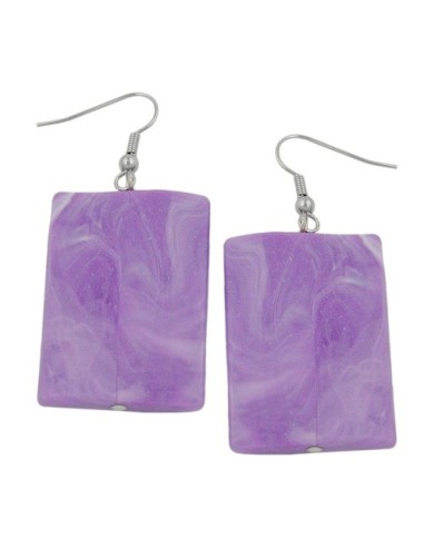hook earrings pillow bead purple