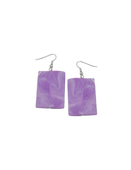 hook earrings pillow bead purple