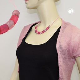 necklace slanted beads pink-mixed