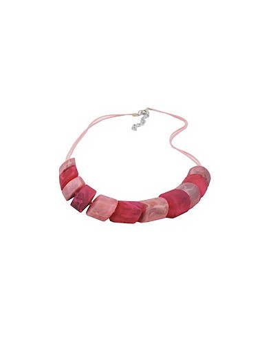 necklace slanted beads pink-mixed
