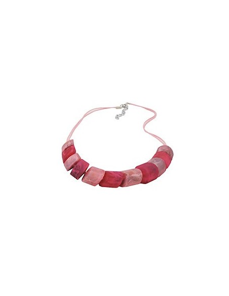 necklace slanted beads pink-mixed