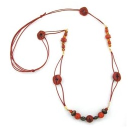 necklace brown beads 100cm