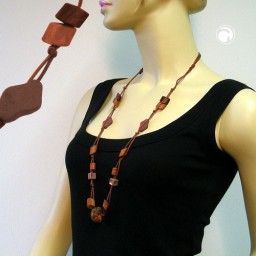 necklace red-brown beads 100cm