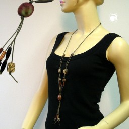 necklace brown beads 100cm