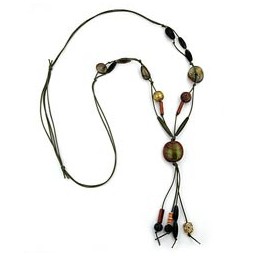 necklace brown beads 100cm