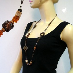 necklace brown beads 95cm