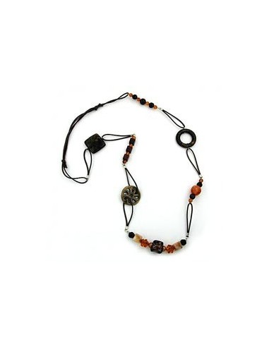 necklace brown beads 95cm