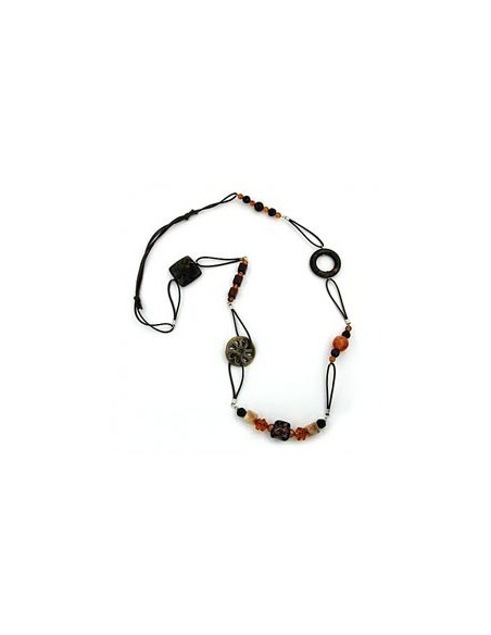 necklace brown beads 95cm