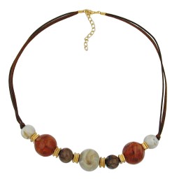 necklace brown beads 55cm