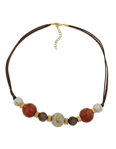 necklace brown beads 55cm