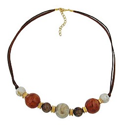 necklace brown beads 55cm