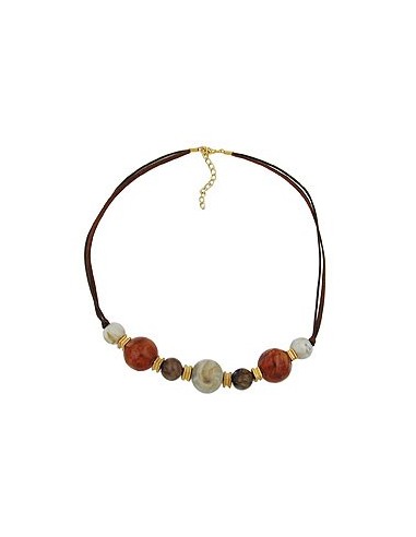 necklace brown beads 55cm