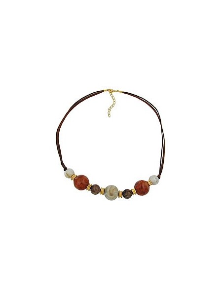 necklace brown beads 55cm